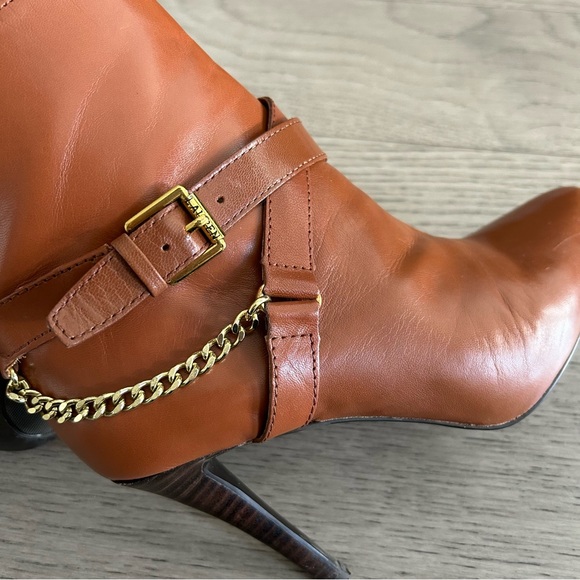 Ralph Lauren Tan Leather Heeled Boots - Picture 2 of 6